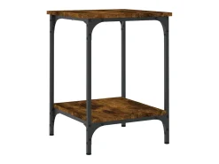 Mesa de centro madera de ingeniería roble ahumado 40x40x55 cm