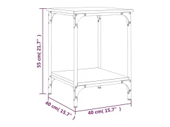 Mesa de centro madera de ingeniería roble ahumado 40x40x55 cm