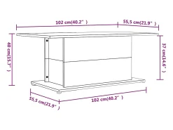 Mesa de centro madera de ingeniería blanca 102x55,5x40 cm