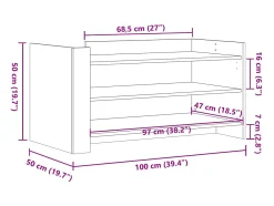 Mesa de centro madera de ingeniería gris Sonoma 100x50x50 cm