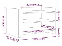 Mesa de centro madera de ingeniería roble ahumado 80x50x50 cm