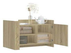 Mesa de centro madera de ingeniería roble Sonoma 80x50x50 cm