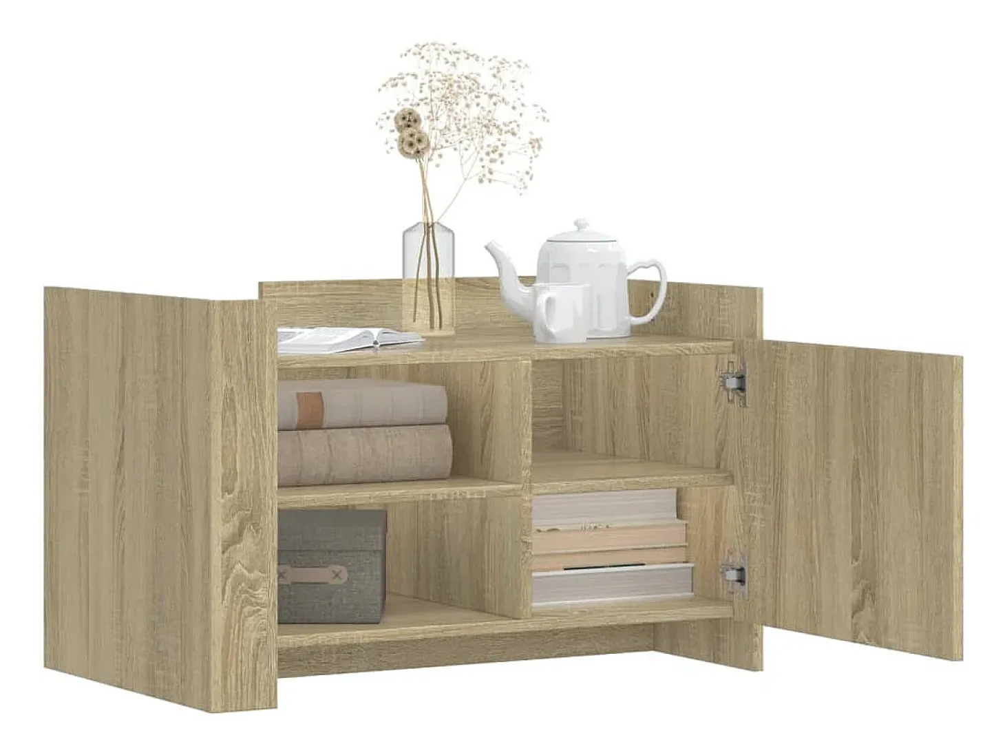 Mesa de centro madera de ingeniería roble Sonoma 80x50x50 cm
