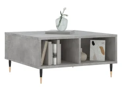 Mesa de centro madera de ingeniería gris hormigón 60x60x30 cm