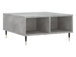 Mesa de centro madera de ingeniería gris hormigón 60x60x30 cm
