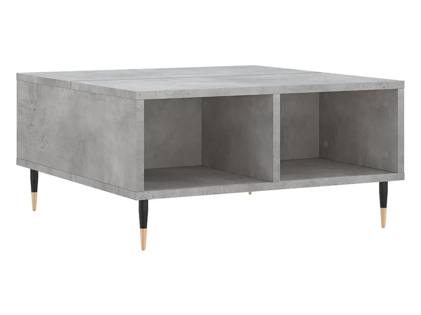 Mesa de centro madera de ingeniería gris hormigón 60x60x30 cm