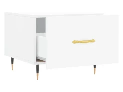 Mesa de centro madera de ingeniería blanca 50x50x40 cm