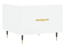 Mesa de centro madera de ingeniería blanca 50x50x40 cm