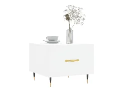 Mesa de centro madera de ingeniería blanca 50x50x40 cm