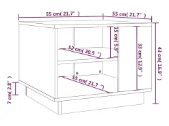 Mesa de centro madera de ingeniería gris Sonoma 55x55x43 cm