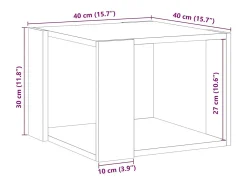 Mesa de centro madera de ingeniería roble artisan 40x40x30 cm