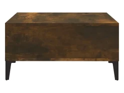 Mesa de centro madera de ingeniería roble ahumado 60x60x30 cm