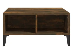 Mesa de centro madera de ingeniería roble ahumado 60x60x30 cm