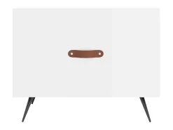 Mesa de centro madera de ingeniería brillo blanco 50x50x40 cm