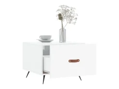 Mesa de centro madera de ingeniería brillo blanco 50x50x40 cm