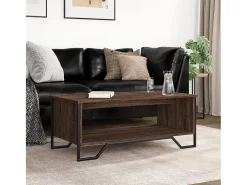 Mesa de centro madera de ingeniería roble marrón 100x51x40 cm