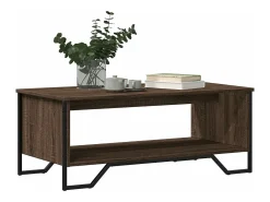Mesa de centro madera de ingeniería roble marrón 100x51x40 cm