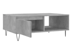Mesa de centro madera de ingeniería gris hormigón 90x60x35 cm