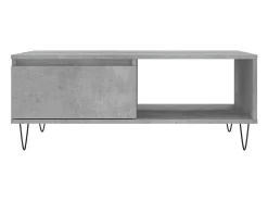 Mesa de centro madera de ingeniería gris hormigón 90x60x35 cm