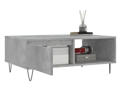 Mesa de centro madera de ingeniería gris hormigón 90x60x35 cm