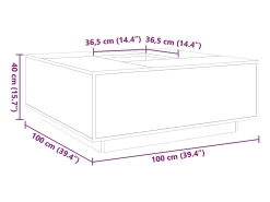 Mesa de centro madera de ingeniería roble Sonoma 100x100x40 cm