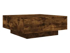 Mesa de centro madera de ingeniería roble ahumado 80x80x31 cm