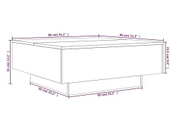 Mesa de centro madera de ingeniería roble ahumado 80x80x31 cm