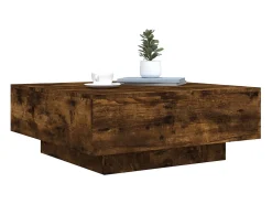 Mesa de centro madera de ingeniería roble ahumado 80x80x31 cm