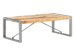 Mesa de centro madera de mango rugosa 120x60x40 cm