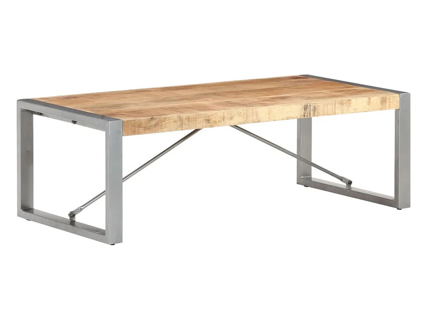 Mesa de centro madera de mango rugosa 120x60x40 cm