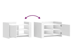 Mesa de centro madera de ingeniería blanca 80x50x50 cm