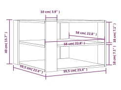 Mesa de centro madera ingeniería roble ahumado 59,5x59,5x40 cm