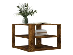 Mesa de centro madera ingeniería roble ahumado 59,5x59,5x40 cm