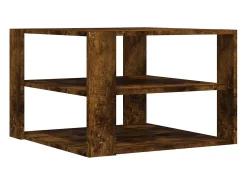 Mesa de centro madera ingeniería roble ahumado 59,5x59,5x40 cm