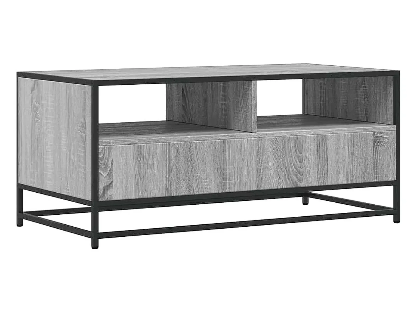 Mesa de centro madera ingeniería metal gris Sonoma 100x50x45cm
