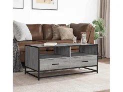Mesa de centro madera ingeniería metal gris Sonoma 100x50x45cm