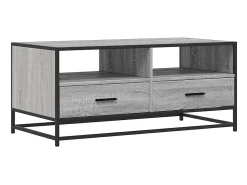 Mesa de centro madera ingeniería metal gris Sonoma 100x50x45cm