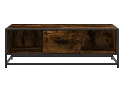 Mesa de centro madera ingeniería metal roble humo 100x57x35 cm