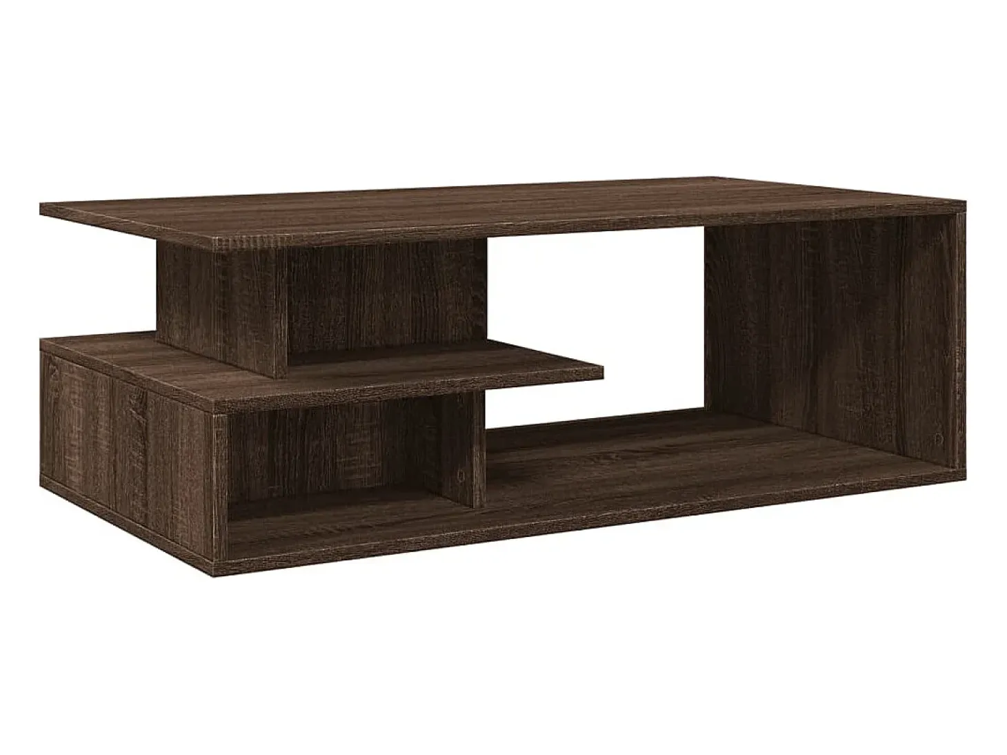 Mesa de centro madera ingeniería marrón roble 102x55x35 cm