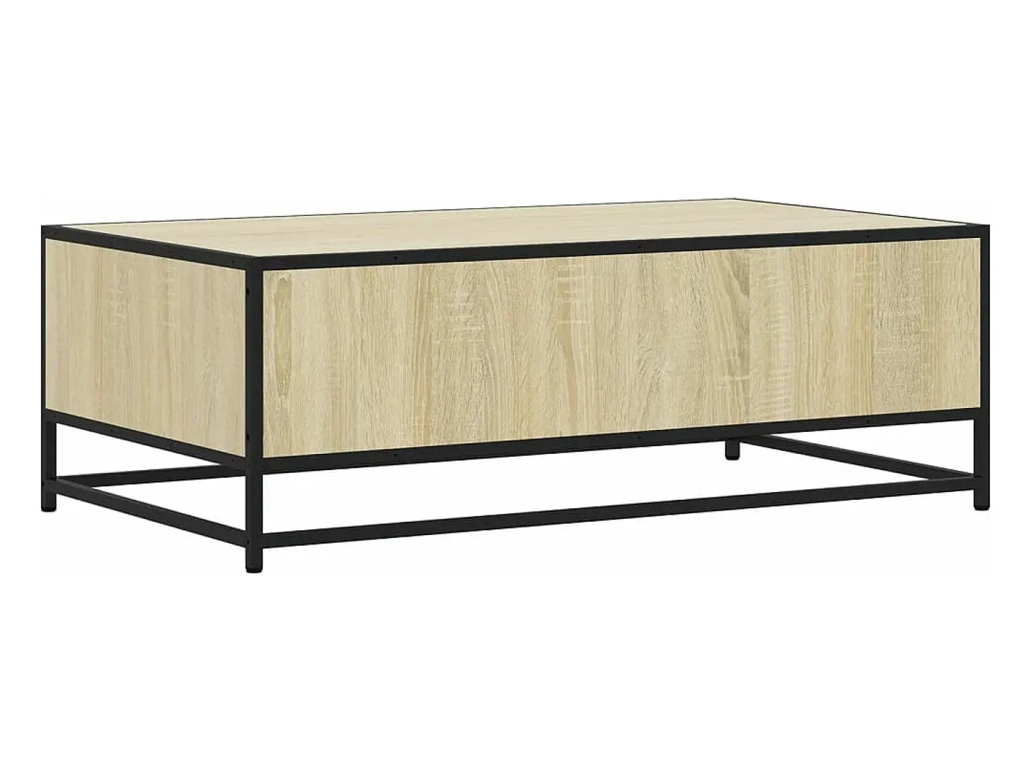 Mesa de centro madera ingeniería metal roble Sonoma 100x57x35cm