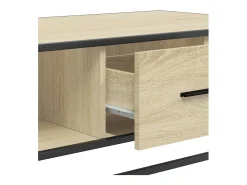 Mesa de centro madera ingeniería metal roble Sonoma 100x57x35cm