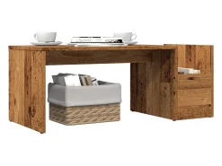 Mesa de centro madera ingeniería envejecida 90x45x35 cm