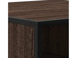 Mesa de centro madera ingeniería y metal marrón 60,5x60,5x30 cm