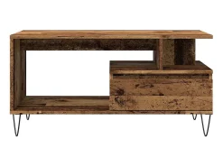 Mesa de centro madera ingeniería madera envejecida 90x49x45 cm