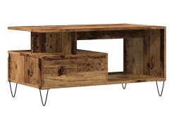 Mesa de centro madera ingeniería madera envejecida 90x49x45 cm