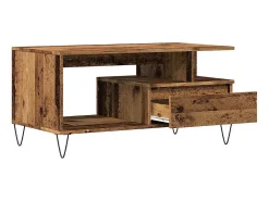 Mesa de centro madera ingeniería madera envejecida 90x49x45 cm