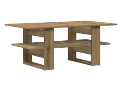 Mesa de centro madera ingeniería roble artesanal 102x55x42cm