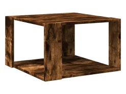 Mesa de centro madera ingeniería roble ahumado 51,5x51,5x30 cm