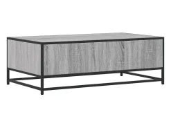 Mesa de centro madera ingeniería metal gris Sonoma 100x57x35 cm