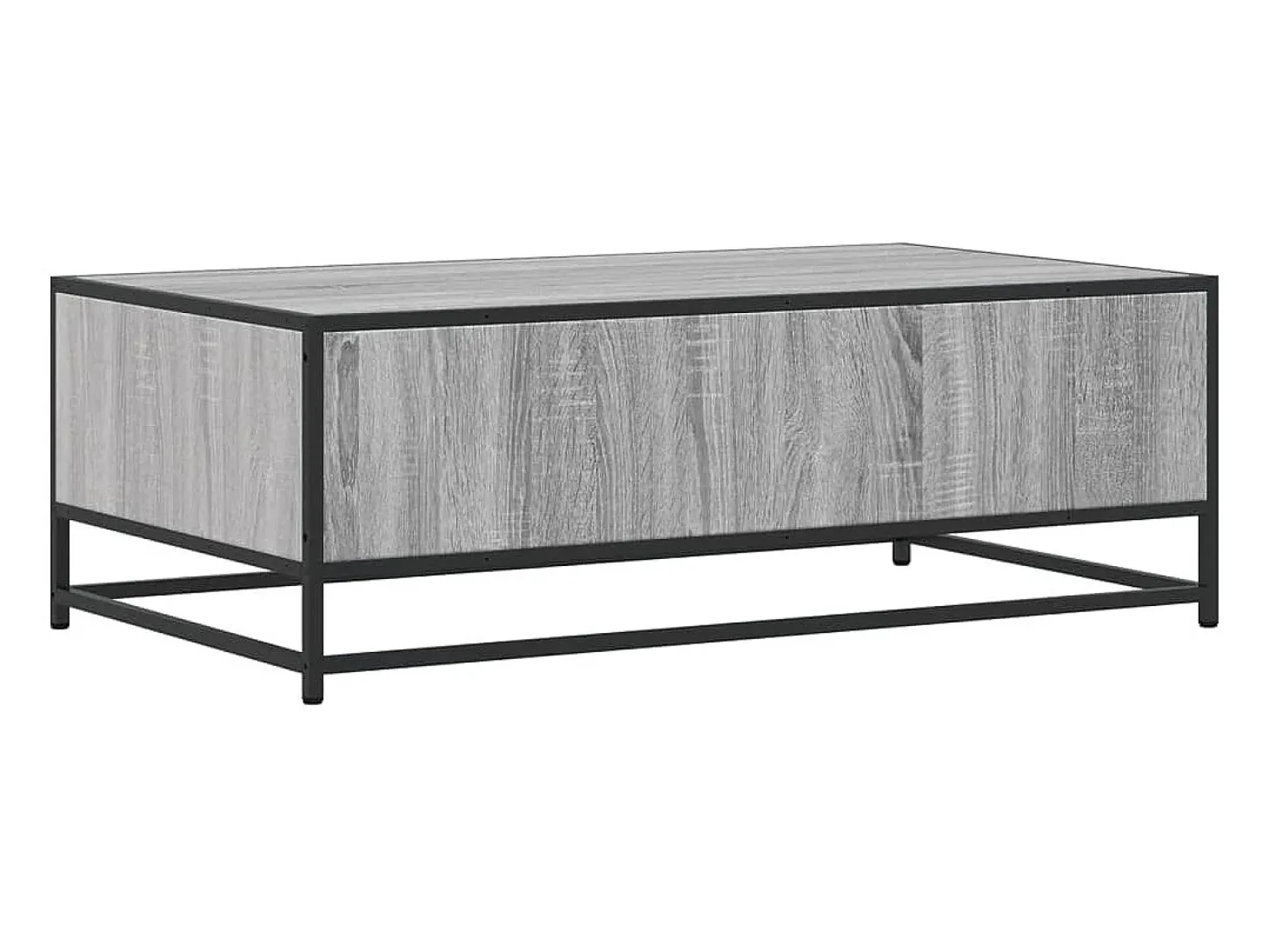 Mesa de centro madera ingeniería metal gris Sonoma 100x57x35 cm